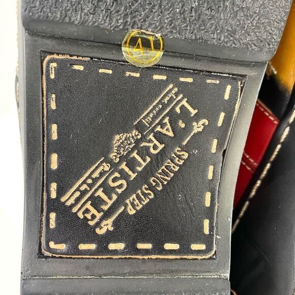 Spring Step Women's Leather Mules - Red, Yellow, Black - Picture 6 of 13